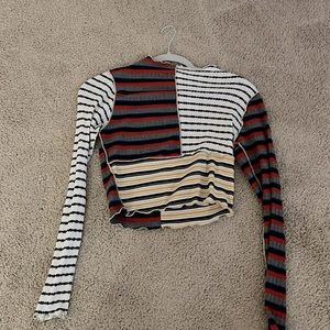 Multicolored striped long sleeve crop top from Full Tilt. Brand from Tilly’s.